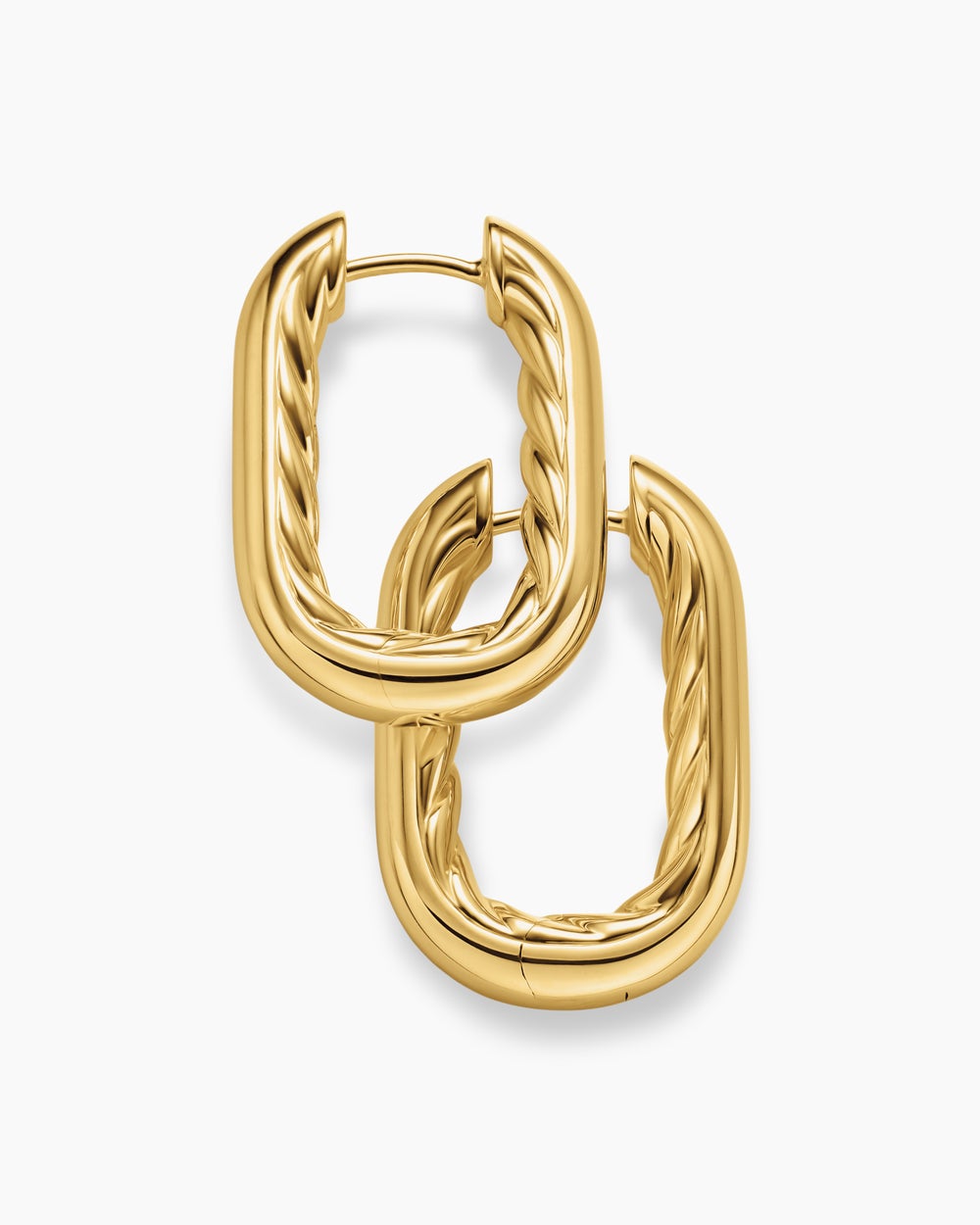 Womens DY Madison® Smooth Hoop Earrings in 18ct Yellow Gold, 24.3mm