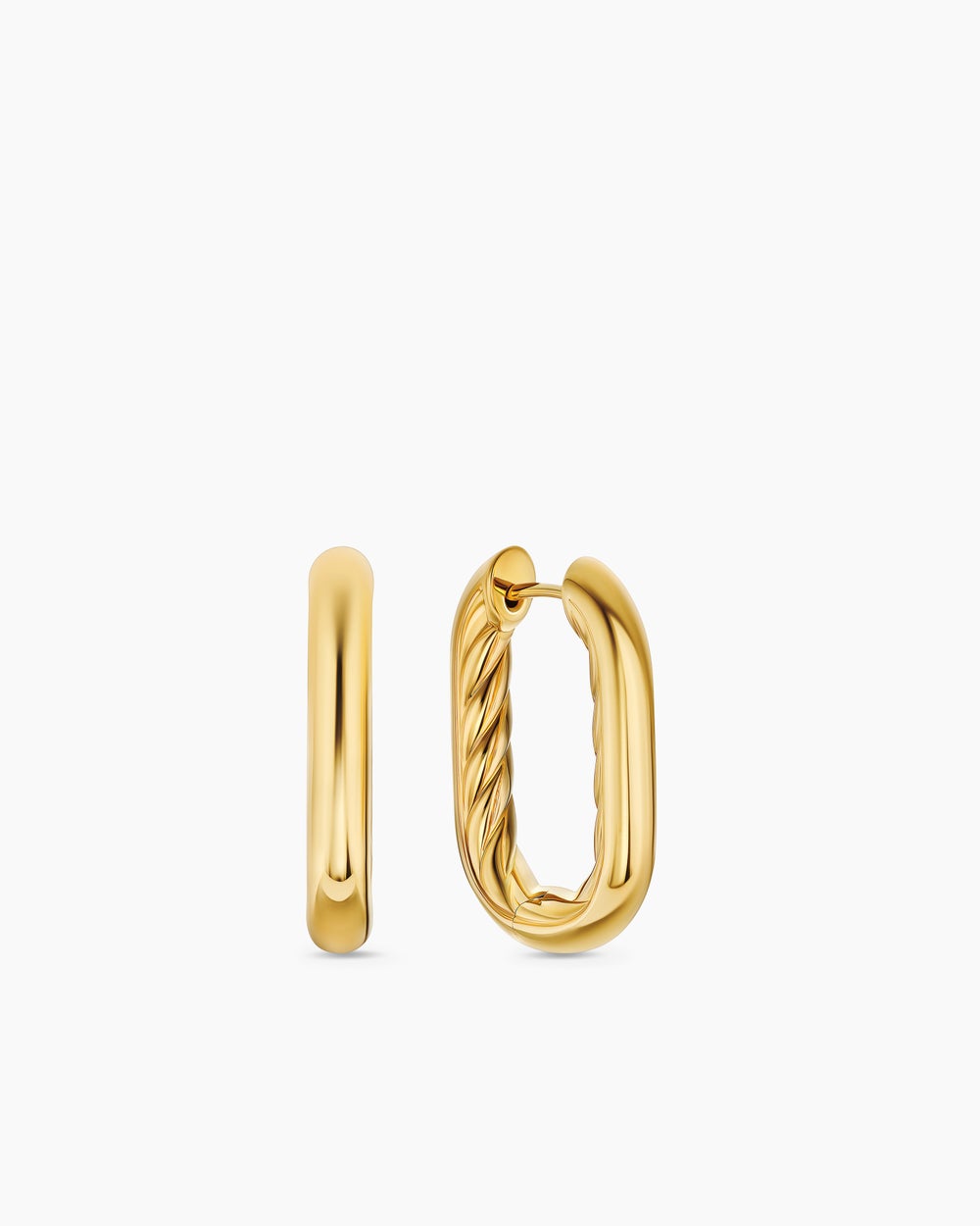 Womens DY Madison® Smooth Hoop Earrings in 18ct Yellow Gold, 24.3mm