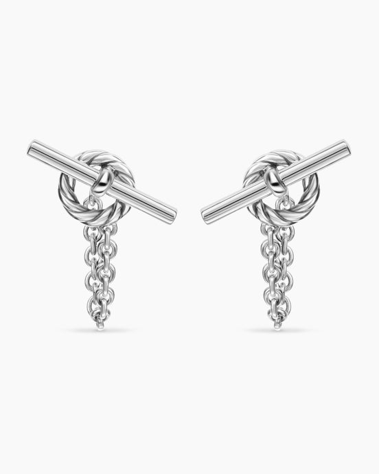 Clous d’oreilles chaîne à fermoir en T DY Mercer® audacieux en argent massif, 50,4 mm