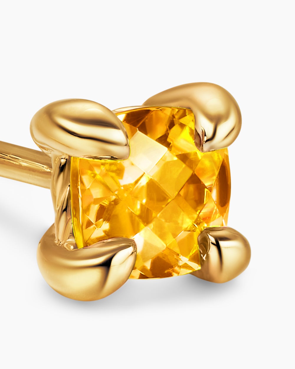 Womens Micro Chatelaine® Stud Earrings in 18K Yellow Gold with Citrine, 4.8mm