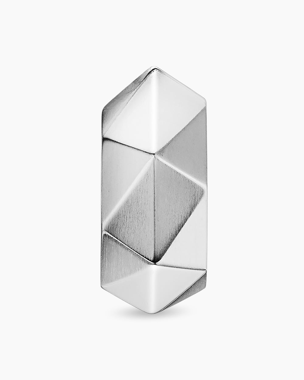 Mens Faceted Hoop Earring in Sterling Silver, 14.5mm