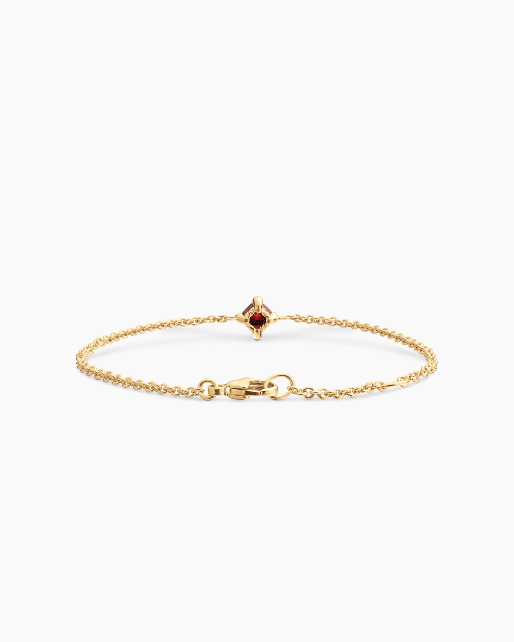 Chatelaine® Teen Bracelet in 18K Yellow Gold with Garnet, 4mm