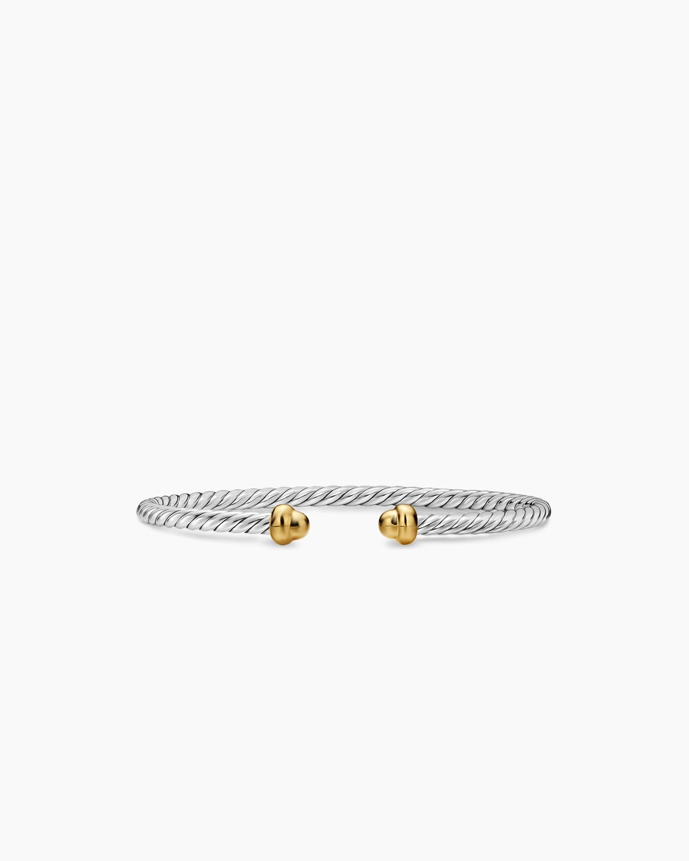 Womens Micro Cable Flex® Teen Bracelet in Sterling Silver with 14K Yellow Gold, 2.6mm