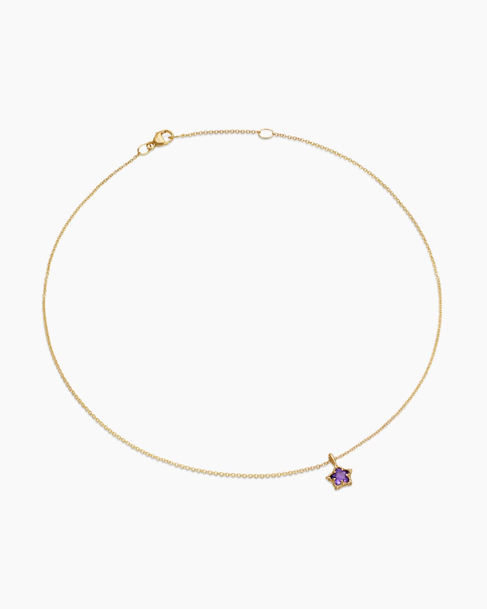 Cable Collectibles® Teen Star Necklace in 18K Yellow Gold with Amethyst