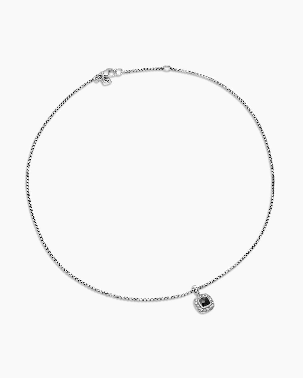 Womens Albion® Teen Pendant Necklace in Sterling Silver with Black Onyx and Diamonds, 4mm