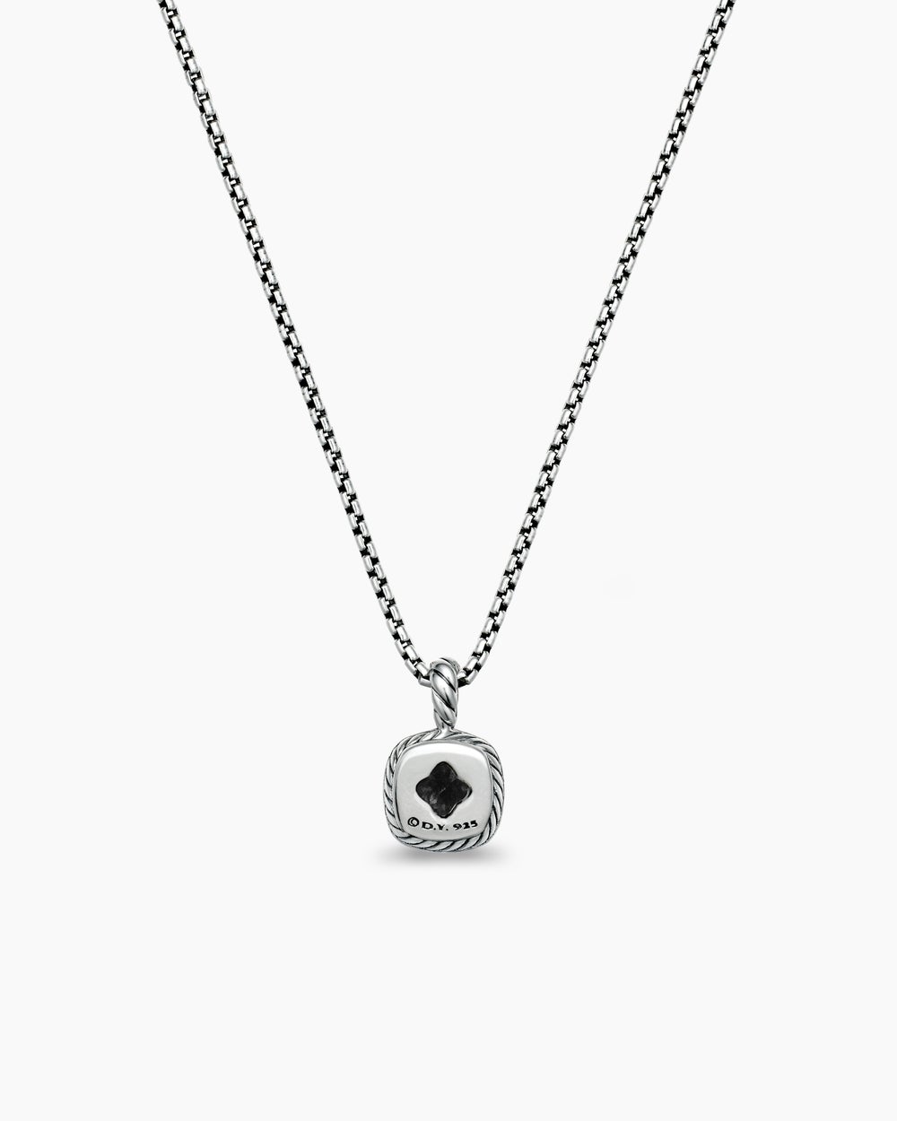 Womens Albion® Teen Pendant Necklace in Sterling Silver with Black Onyx and Diamonds, 4mm