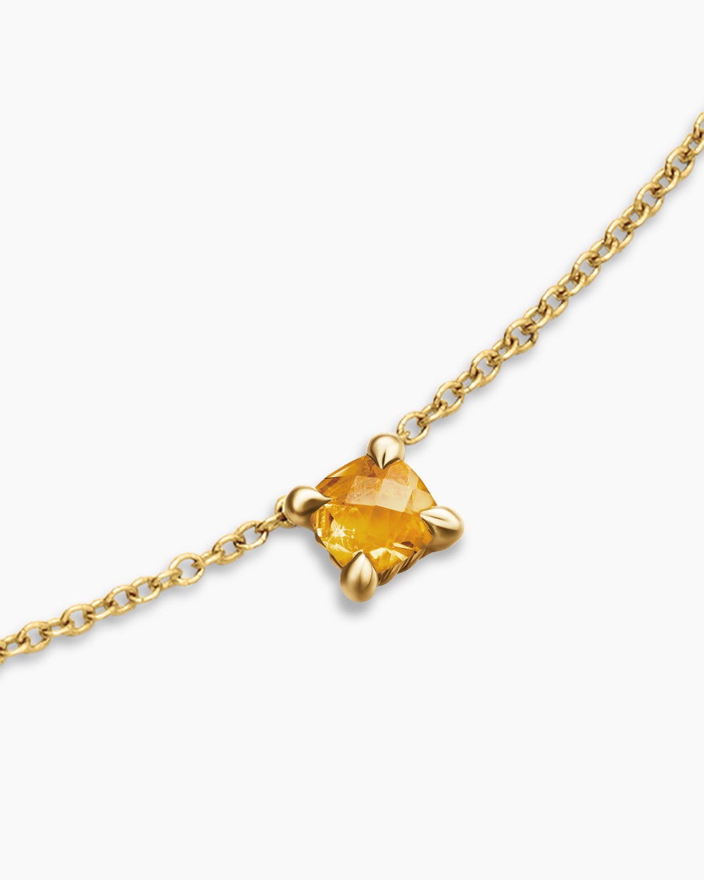 Womens Chatelaine® Teen Necklace in 18K Yellow Gold with Citrine, 4mm