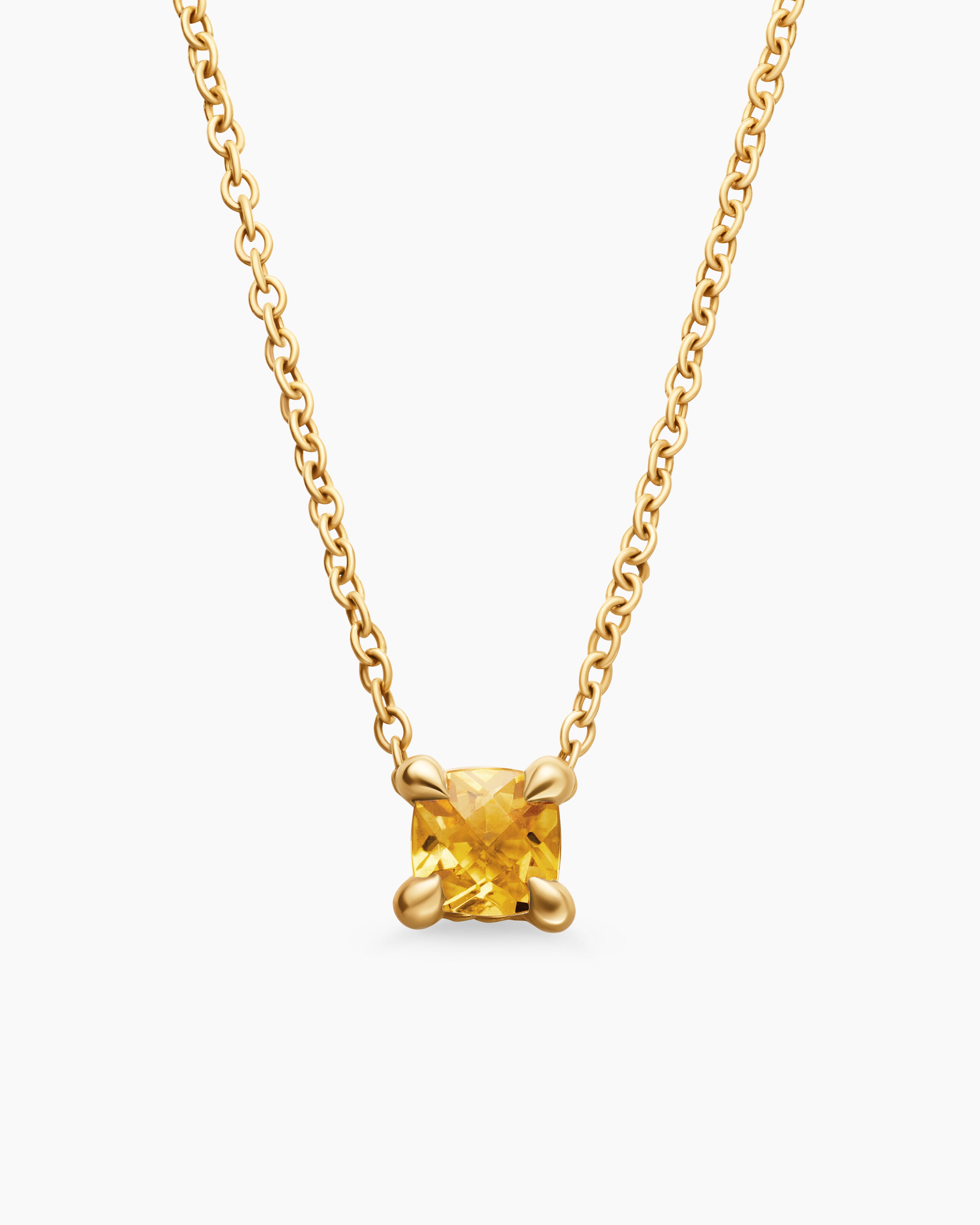 Womens Chatelaine&reg; Teen Necklace in 18K Yellow Gold with Citrine, 4mm