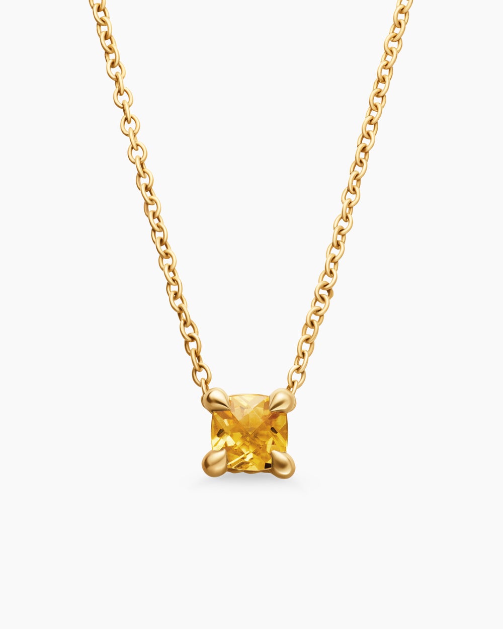 Womens Chatelaine® Teen Necklace in 18K Yellow Gold with Citrine, 4mm