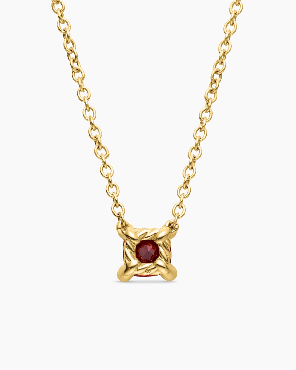 Womens Chatelaine® Teen Necklace in 18K Yellow Gold with Garnet, 4mm