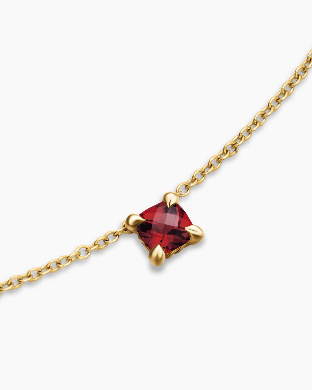 Womens Chatelaine® Teen Necklace in 18K Yellow Gold with Garnet, 4mm