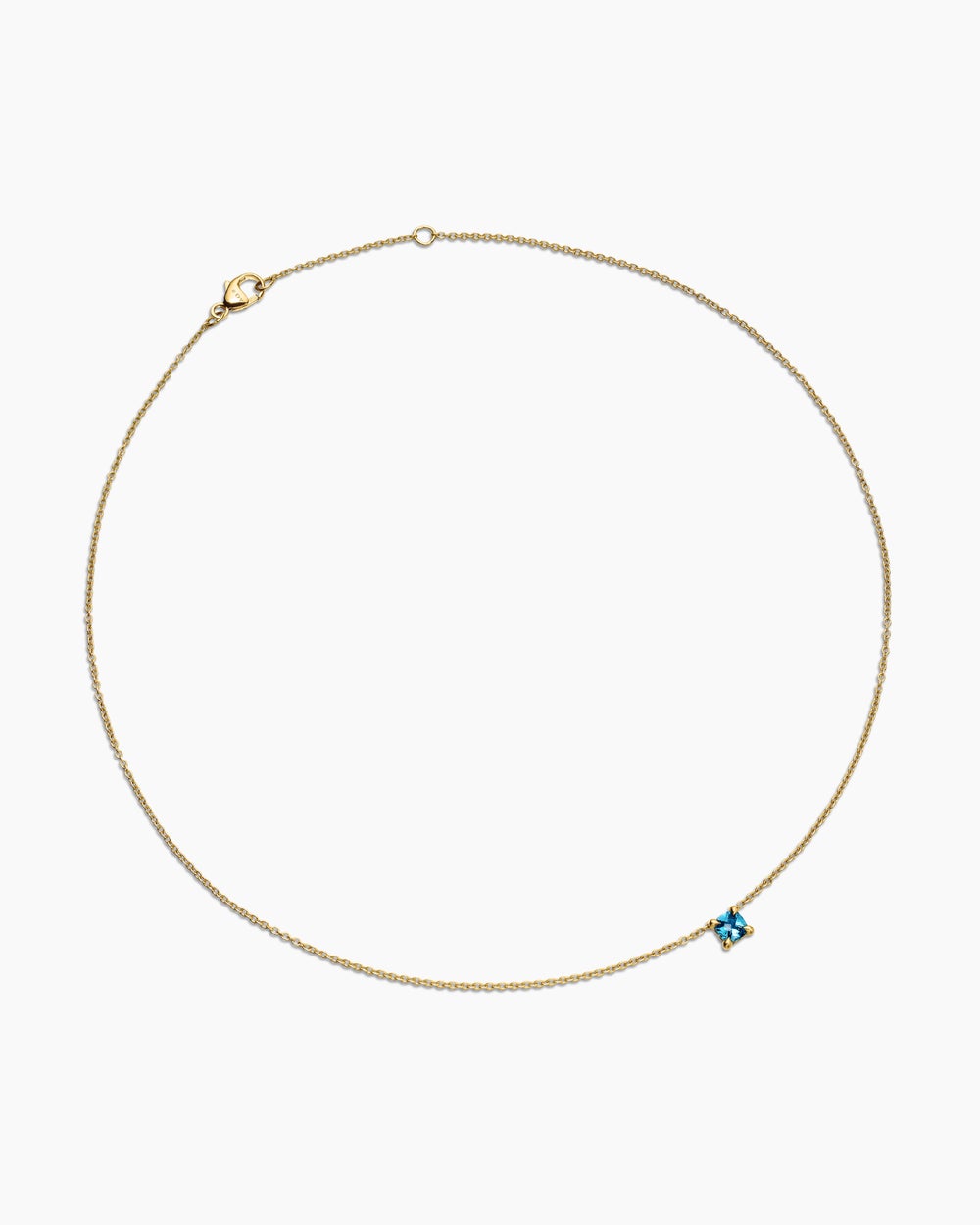 Womens Chatelaine® Teen Necklace in 18K Yellow Gold with Hampton Blue Topaz, 4mm