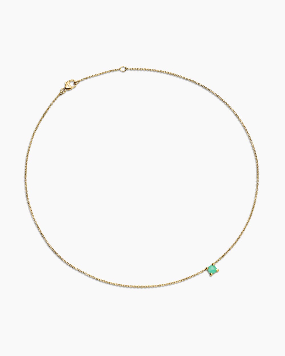 Womens Chatelaine® Teen Necklace in 18K Yellow Gold with Chrysoprase, 4mm