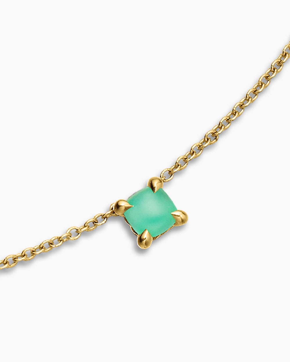 Womens Chatelaine® Teen Necklace in 18K Yellow Gold with Chrysoprase, 4mm