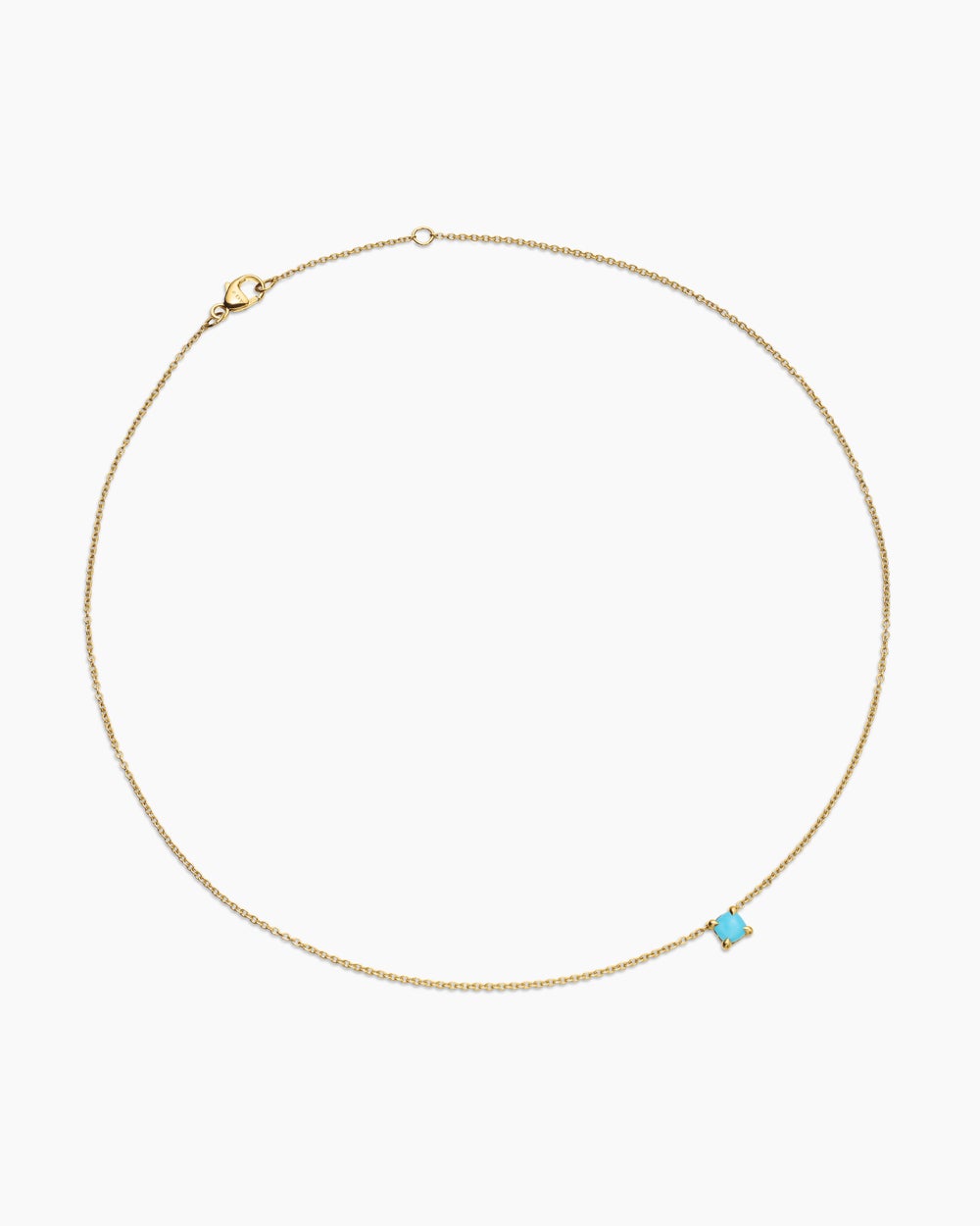 Womens Chatelaine® Teen Necklace in 18K Yellow Gold with Turquoise, 4mm