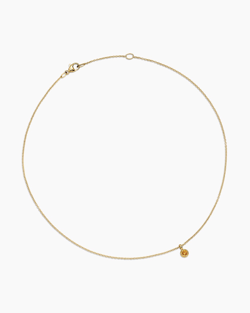 Womens Cable Collectibles® Teen Birthstone Necklace in 18K Yellow Gold with Citrine, 3mm