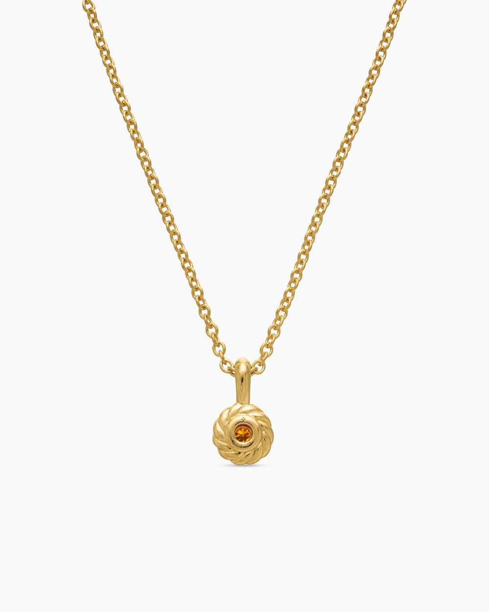 Womens Cable Collectibles® Teen Birthstone Necklace in 18K Yellow Gold with Citrine, 3mm