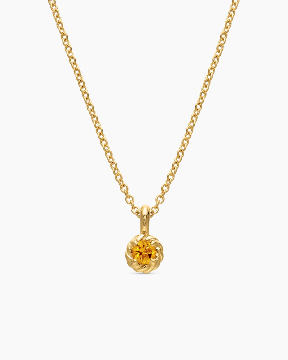 Womens Cable Collectibles® Teen Birthstone Necklace in 18K Yellow Gold with Citrine, 3mm