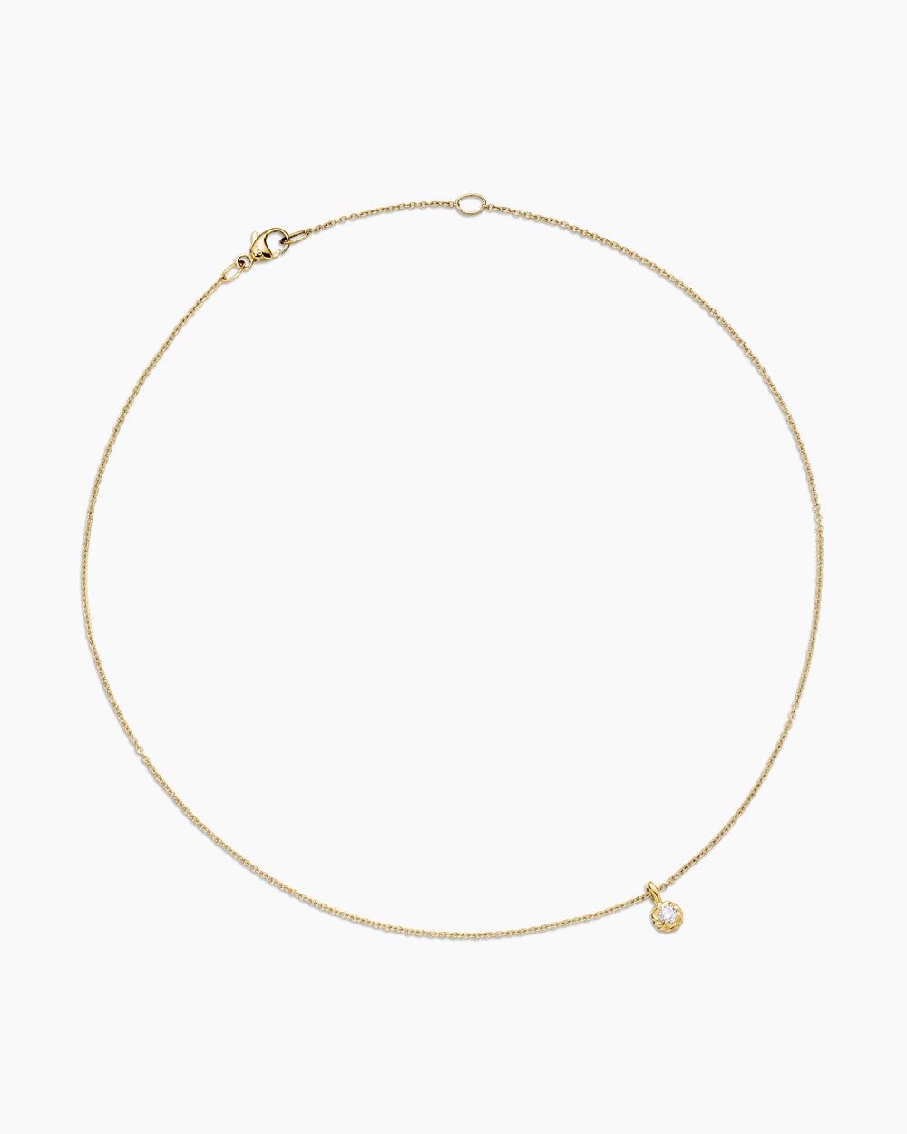 Cable Collectibles® Teen Birthstone Necklace in 18K Yellow Gold with Centre Diamond, 3mm