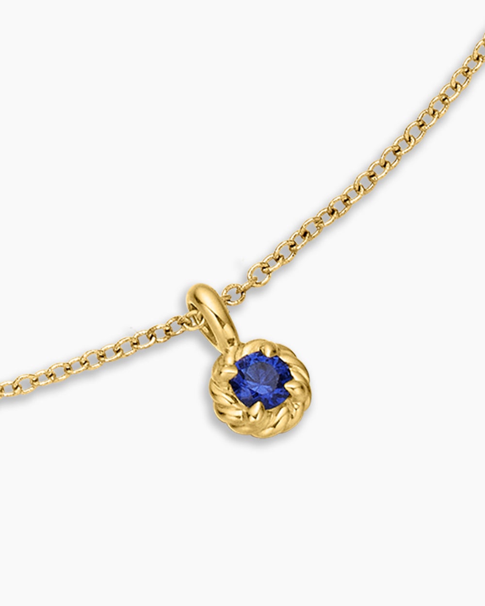 Womens Cable Collectibles® Teen Birthstone Necklace in 18K Yellow Gold with Sapphire, 3mm