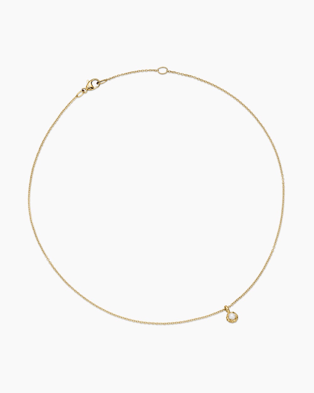 Cable Collectibles® Teen Birthstone Necklace in 18K Yellow Gold with Pearl, 3mm