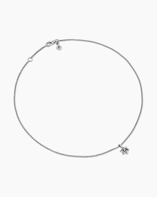 Cable Collectibles® Teen Star of David Necklace in Sterling Silver with Center Diamond