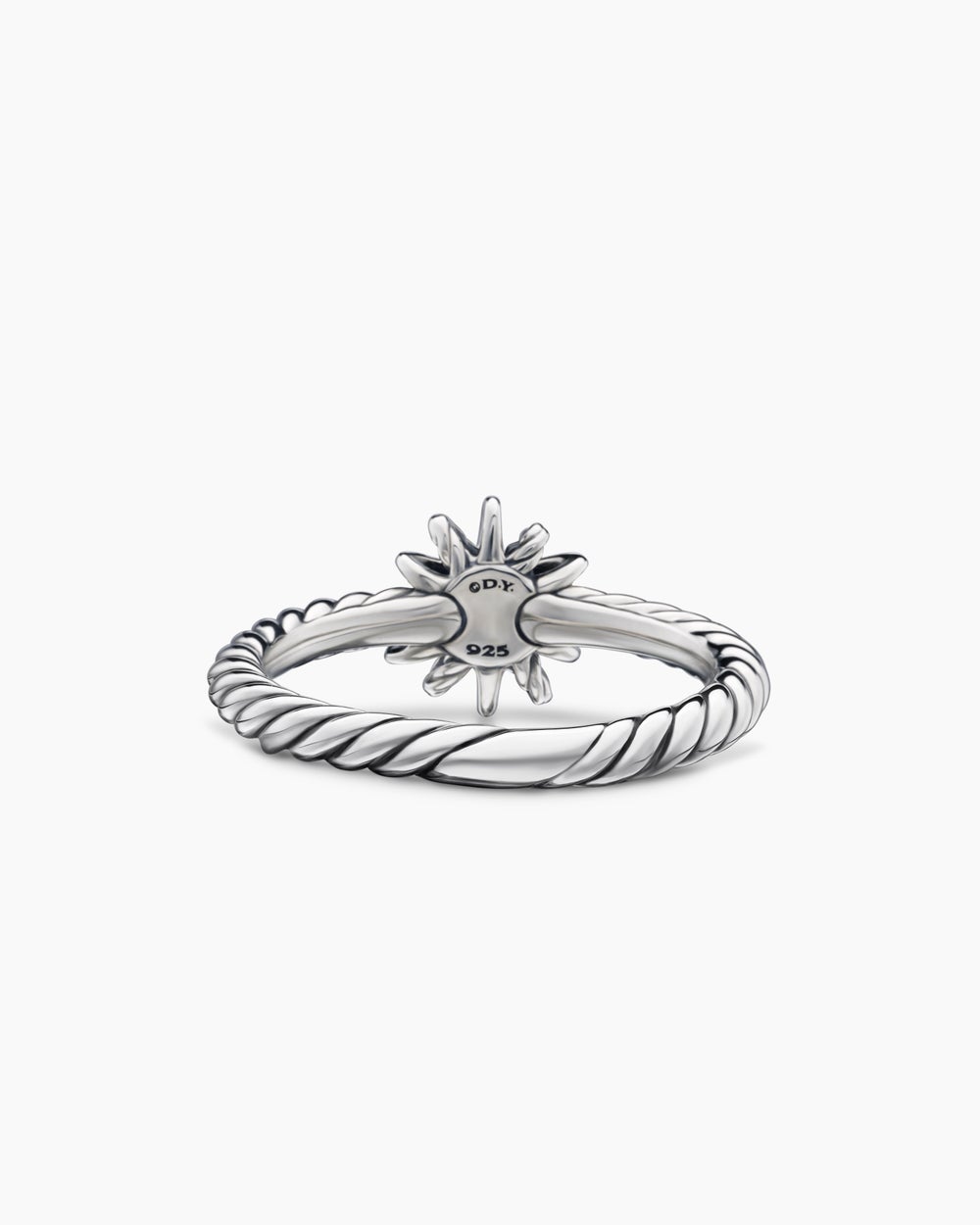 Starburst Teen Ring in Sterling Silver with Center Diamond, 8mm