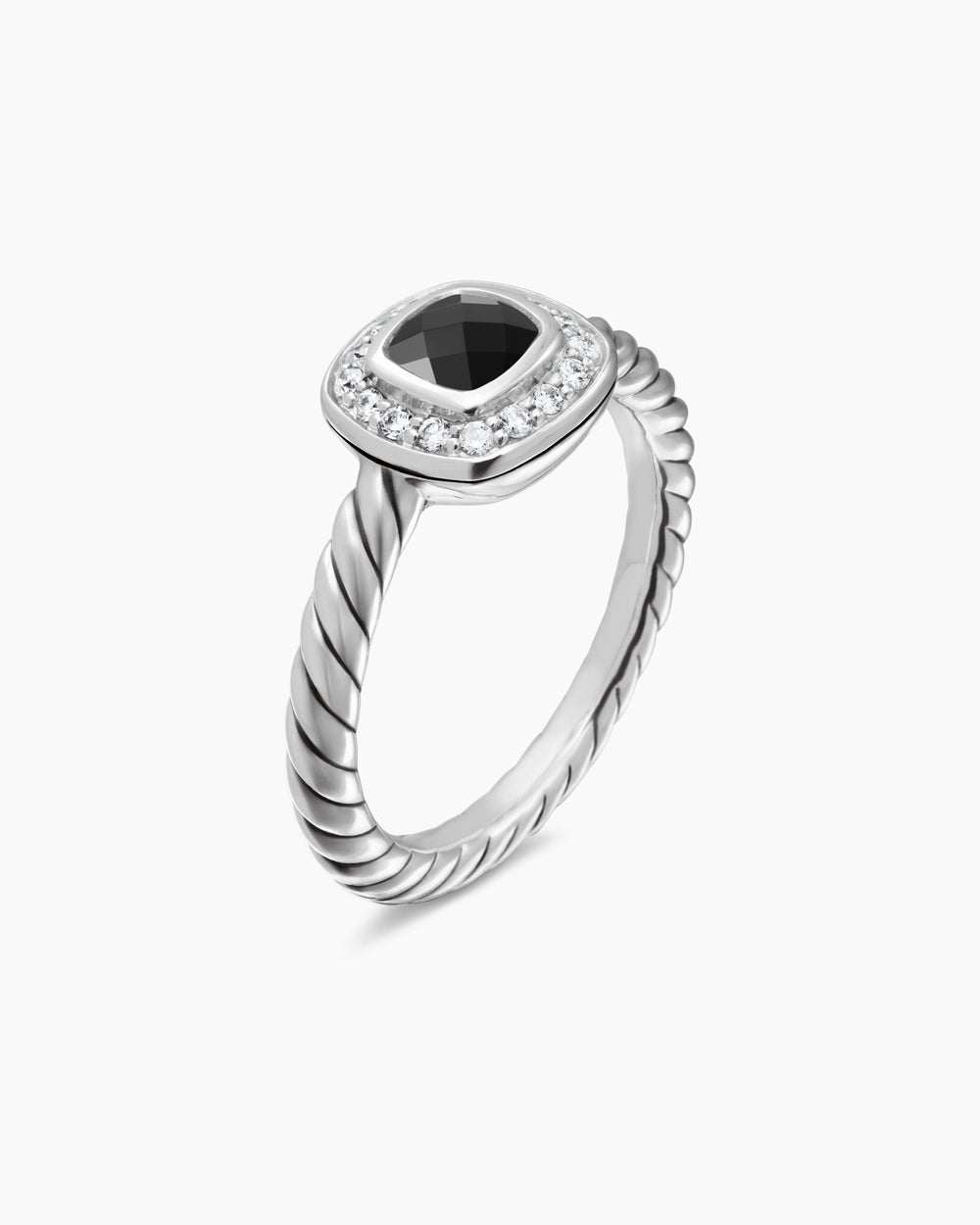 Womens Albion Teen Ring in Sterling Silver with Diamonds, 4mm