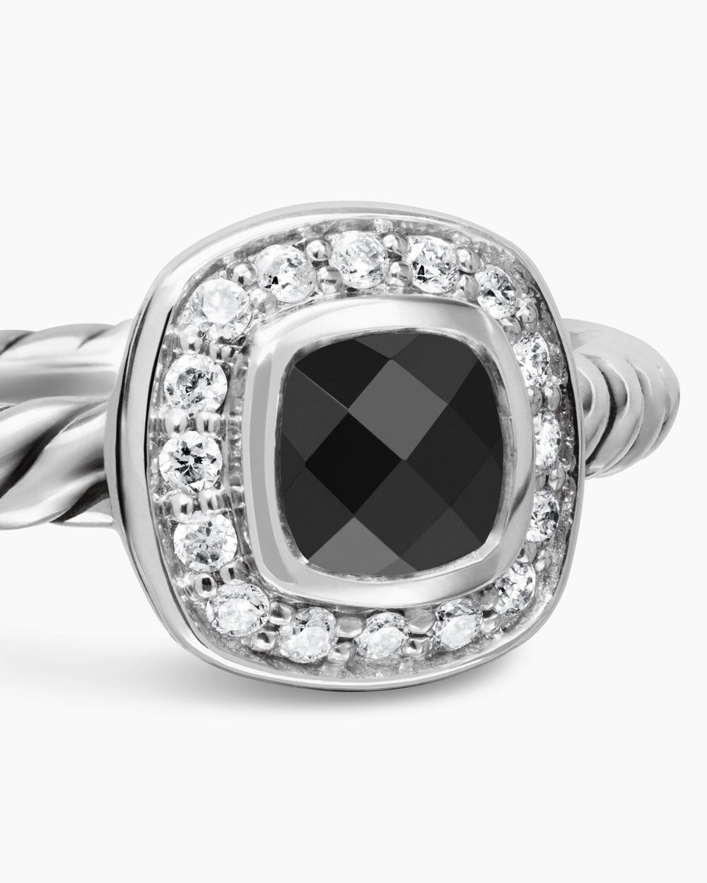 Womens Albion Teen Ring in Sterling Silver with Diamonds, 4mm