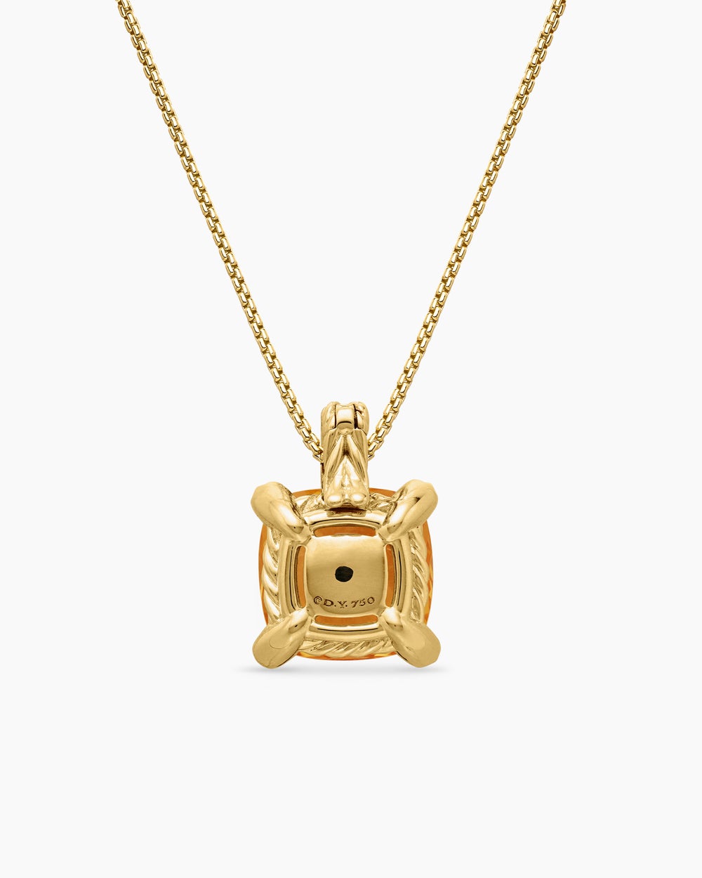 Womens Chatelaine® Pendant Necklace in 18K Yellow Gold with Citrine and Diamonds, 11mm