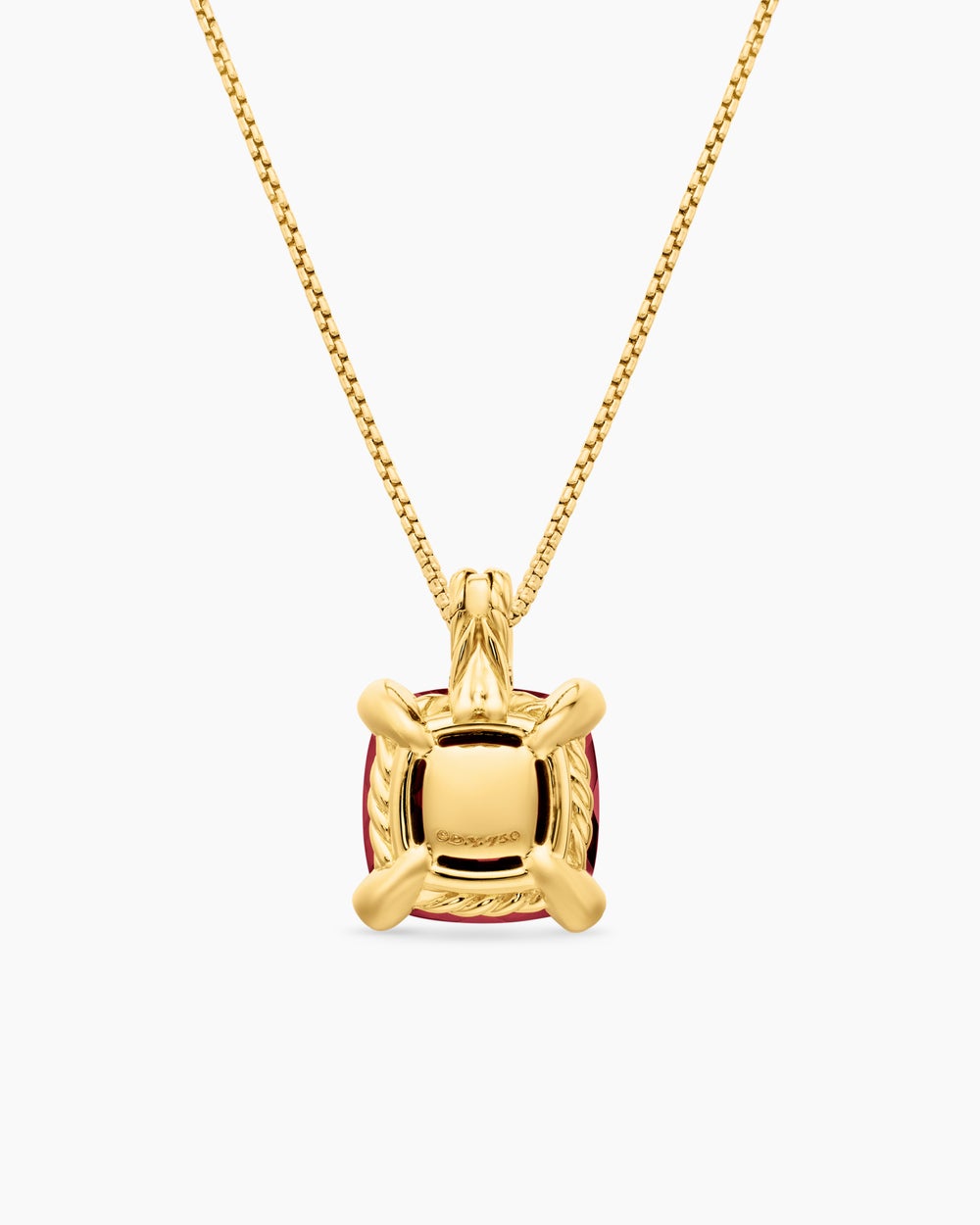 Collier avec pendentif Chatelaine® en or jaune 18 carats avec grenat et diamants, 11 mm femmes