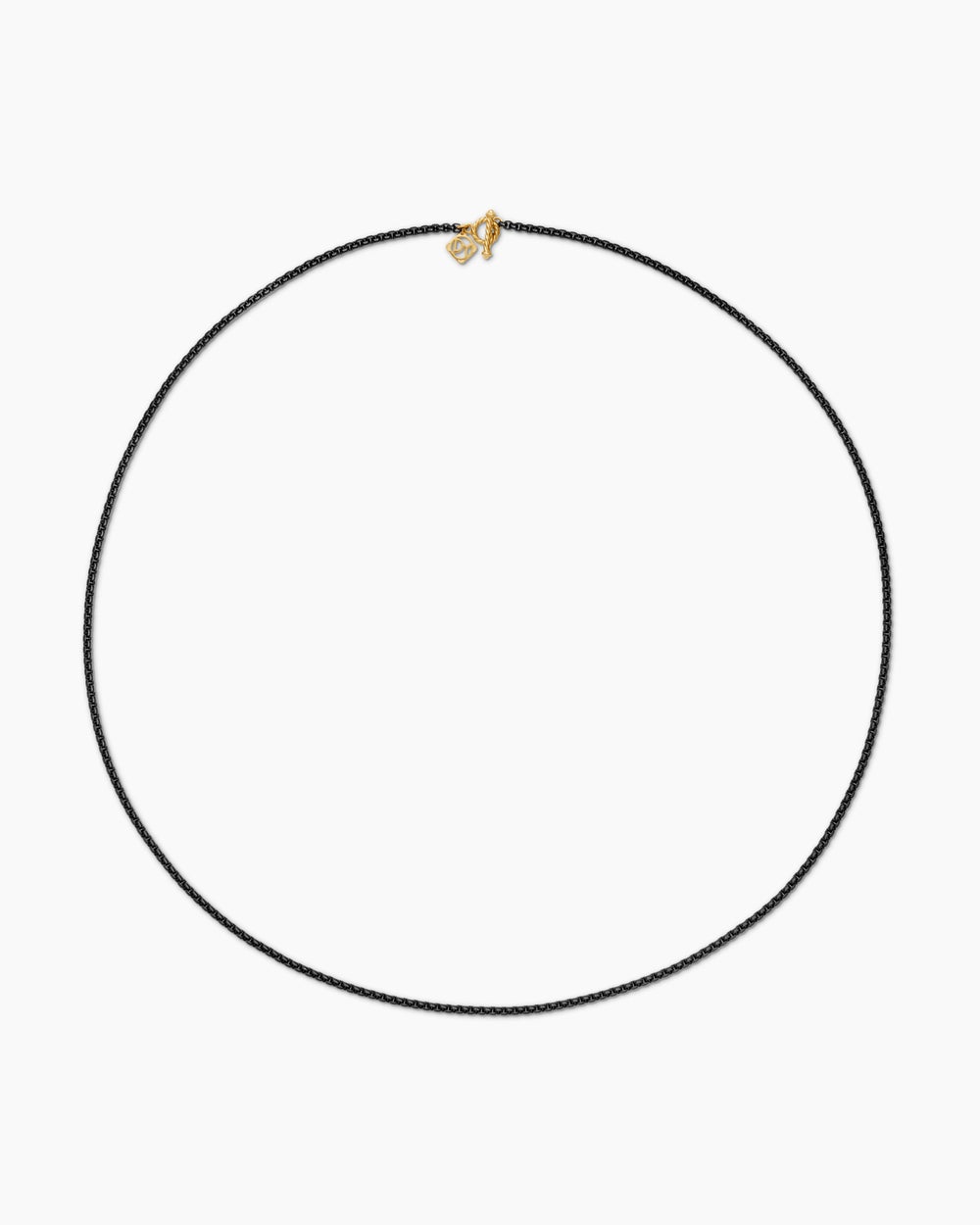 Womens DY Bel Aire Color Box Chain Necklace in Black Acrylic with 14K Yellow Gold Accents, 2.7mm