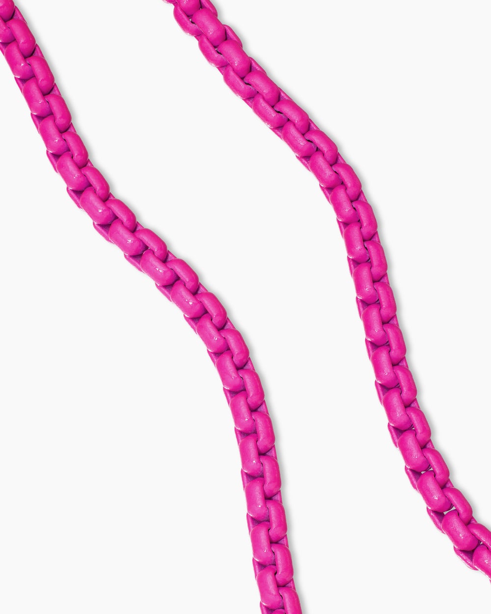 Womens DY Bel Aire Color Box Chain Necklace in Hot Pink Acrylic with 14K Rose Gold Accents, 2.7mm