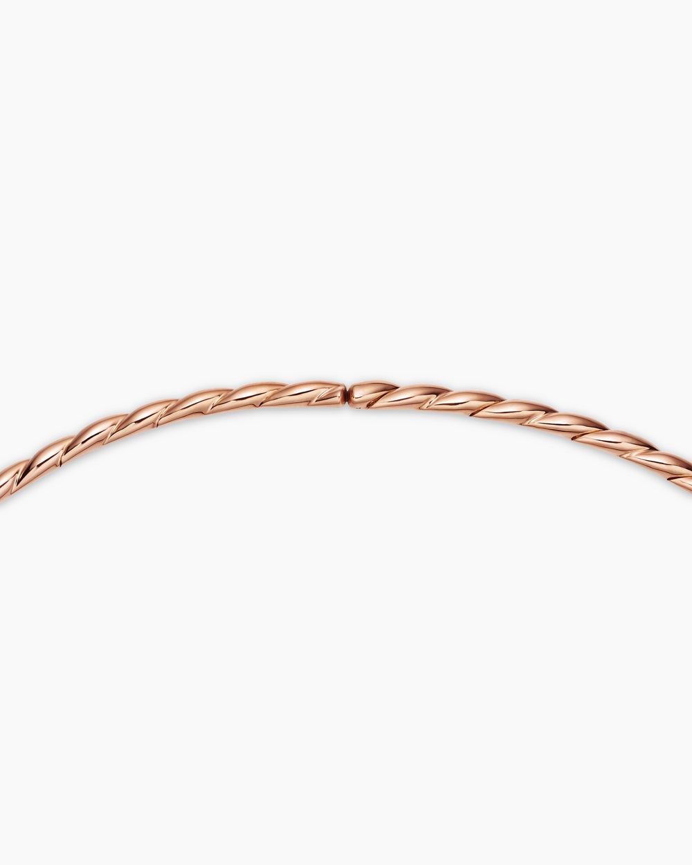 Womens Sculpted Cable Flex® Necklace in 18K Rose Gold with Diamonds, 3.7mm