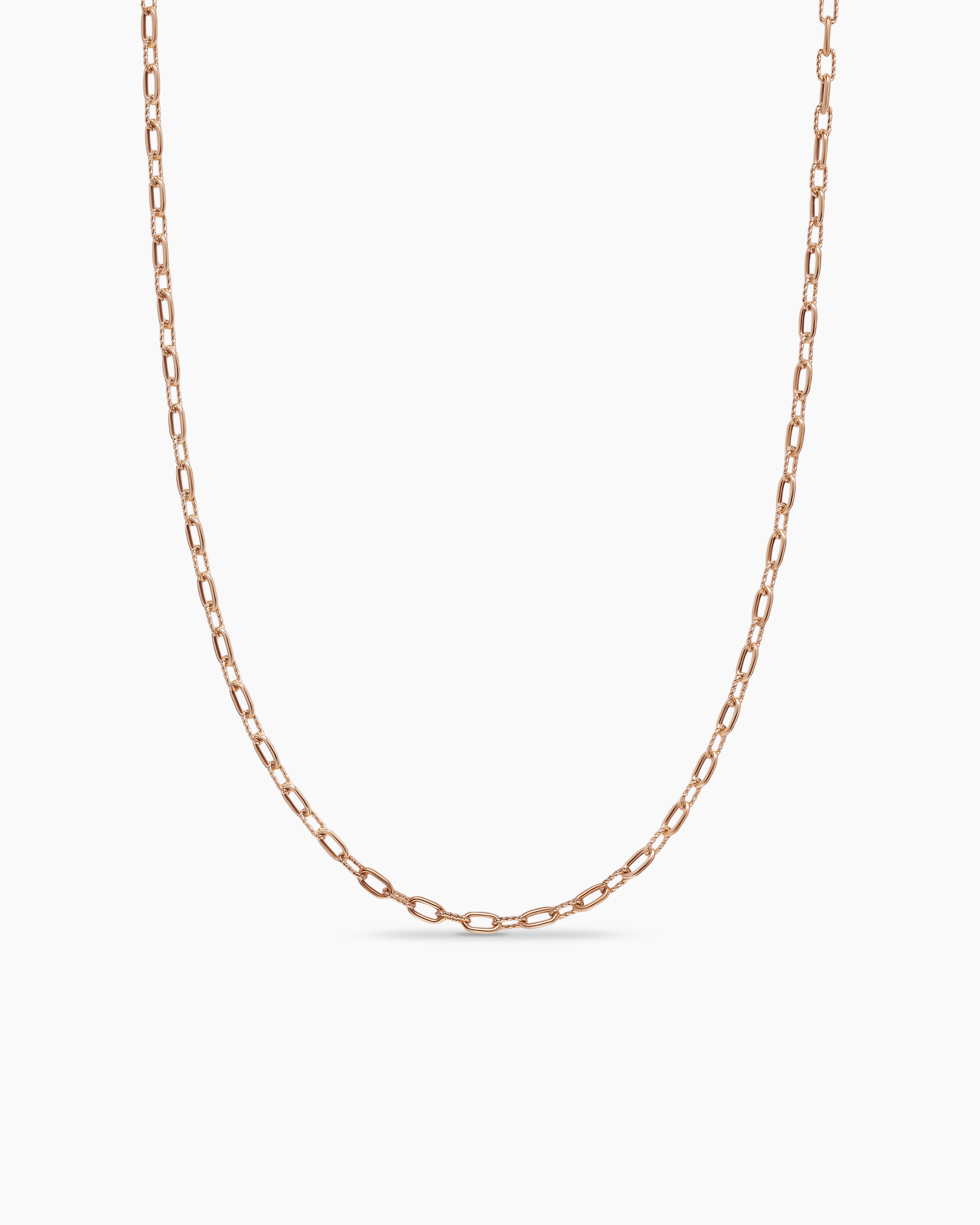 Womens DY Madison Chain Necklace in 18K Rose Gold, 3mm