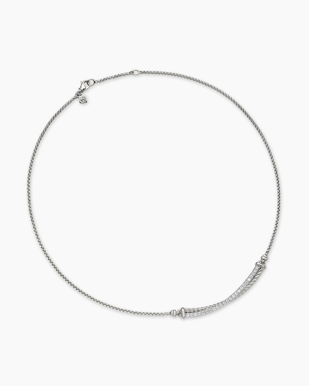 Collier à barre Crossover en argent sterling avec diamants femmes