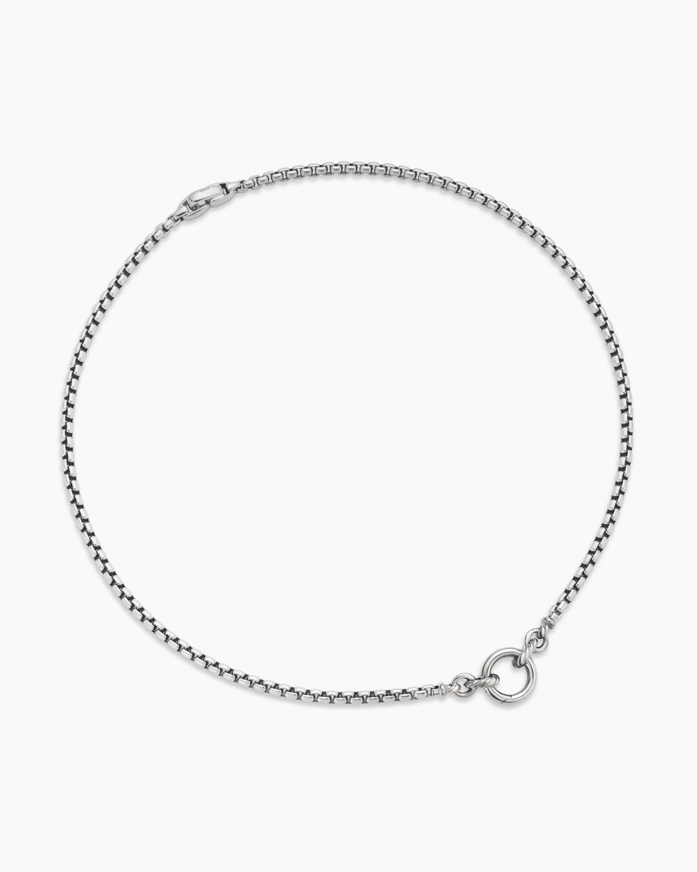 Womens Smooth Amulet Vehicle Box Chain Necklace in Sterling Silver, 3.6mm