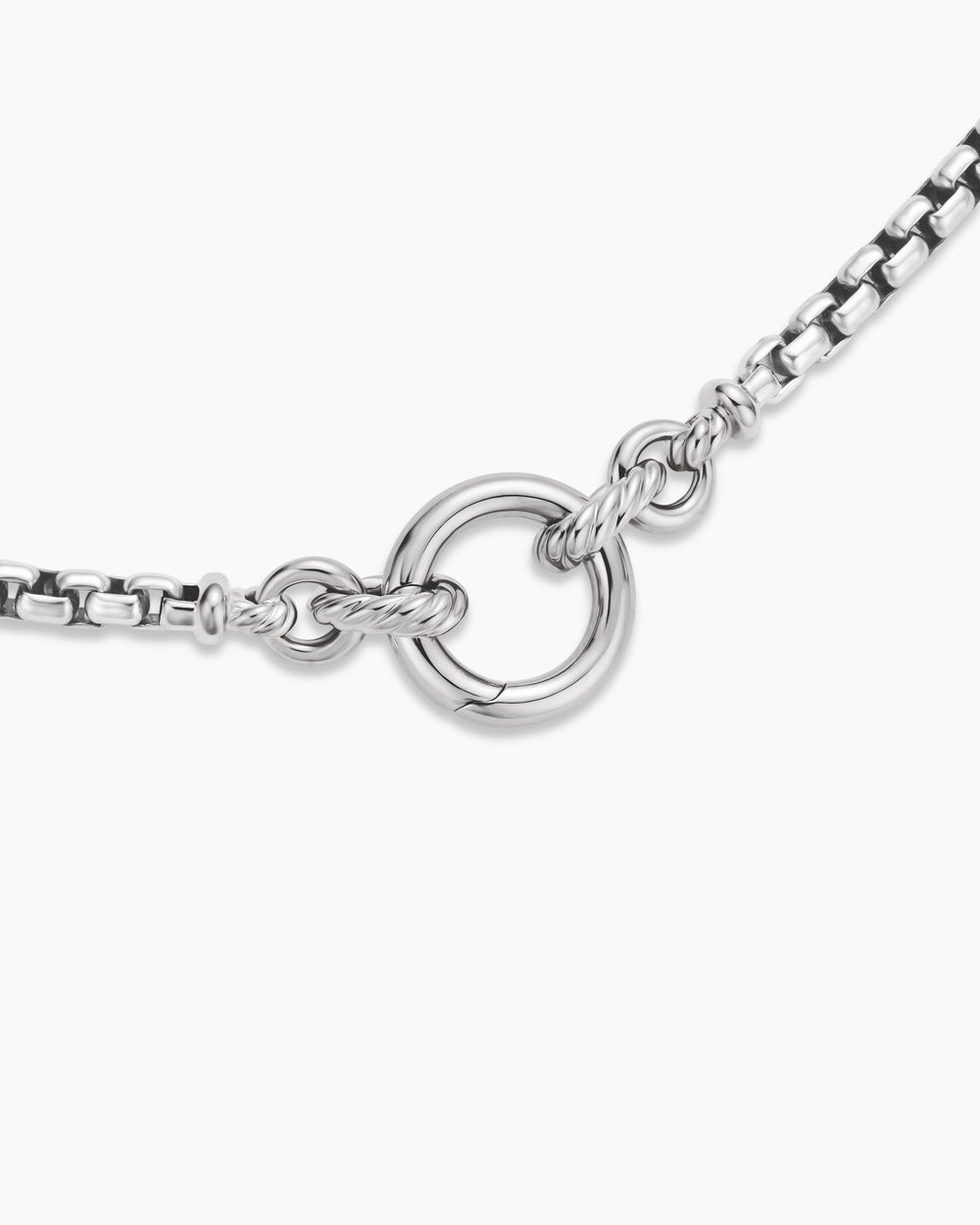 Womens Smooth Amulet Vehicle Box Chain Necklace in Sterling Silver, 3.6mm