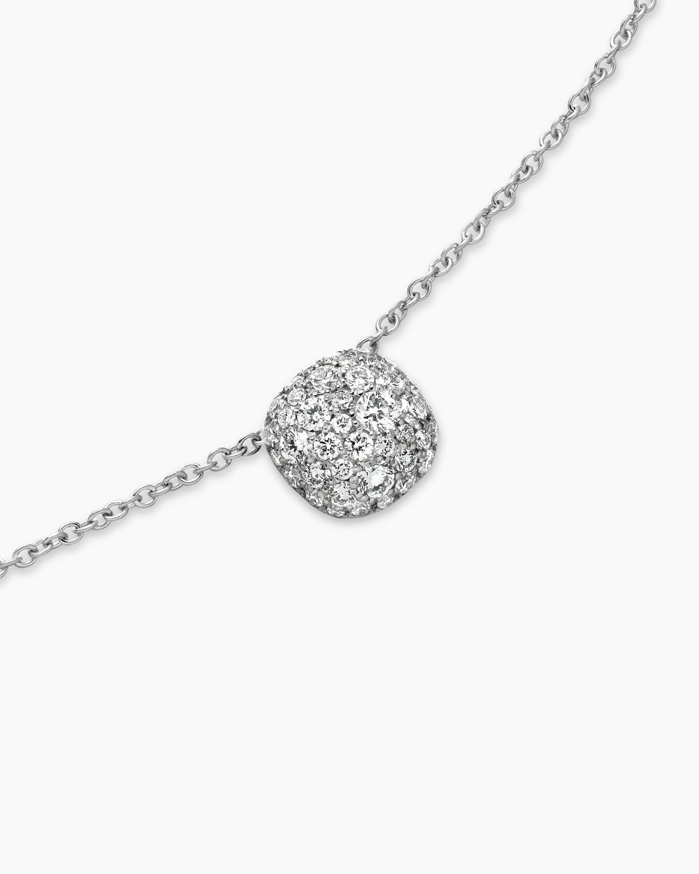 Collier pendentif coussin en or blanc 18 carats avec diamants, 8 mm femme