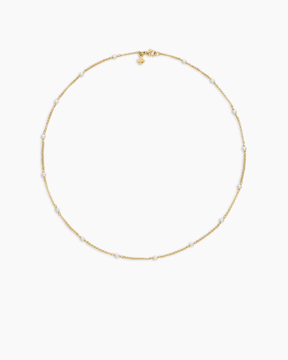 Womens Cable Collectibles® Bead and Chain Necklace in 18K Yellow Gold with Pearls, 3.5mm