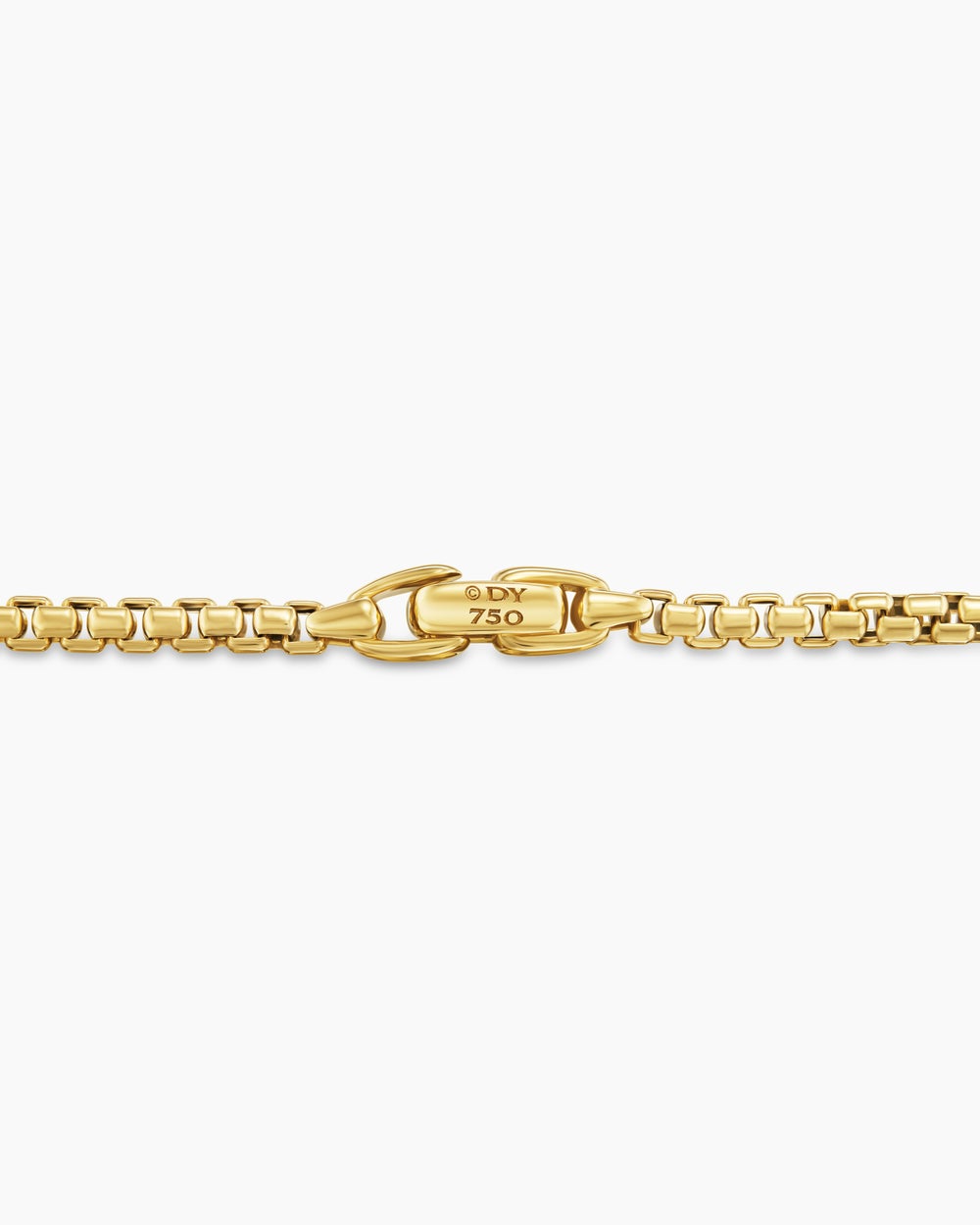 Mens Cross Station Necklace in 18K Yellow Gold, 3.4mm