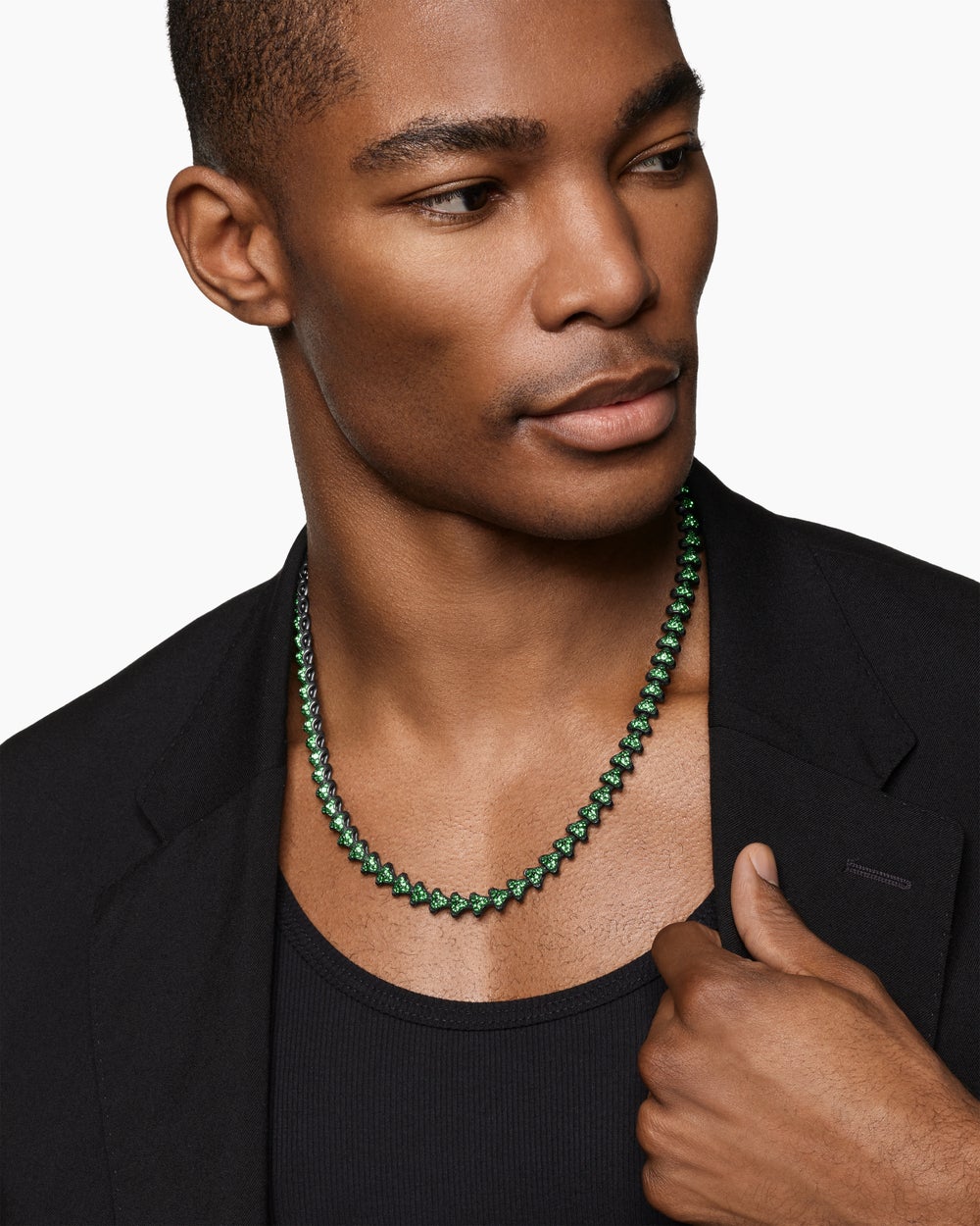 Mens Armory Necklace in Black Titanium, 9.5mm
