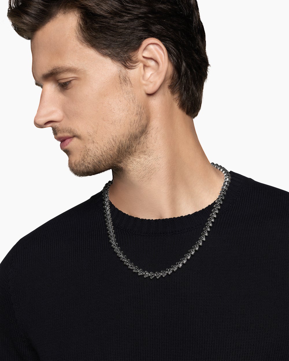 Mens Armory Necklace in Sterling Silver, 9.5mm