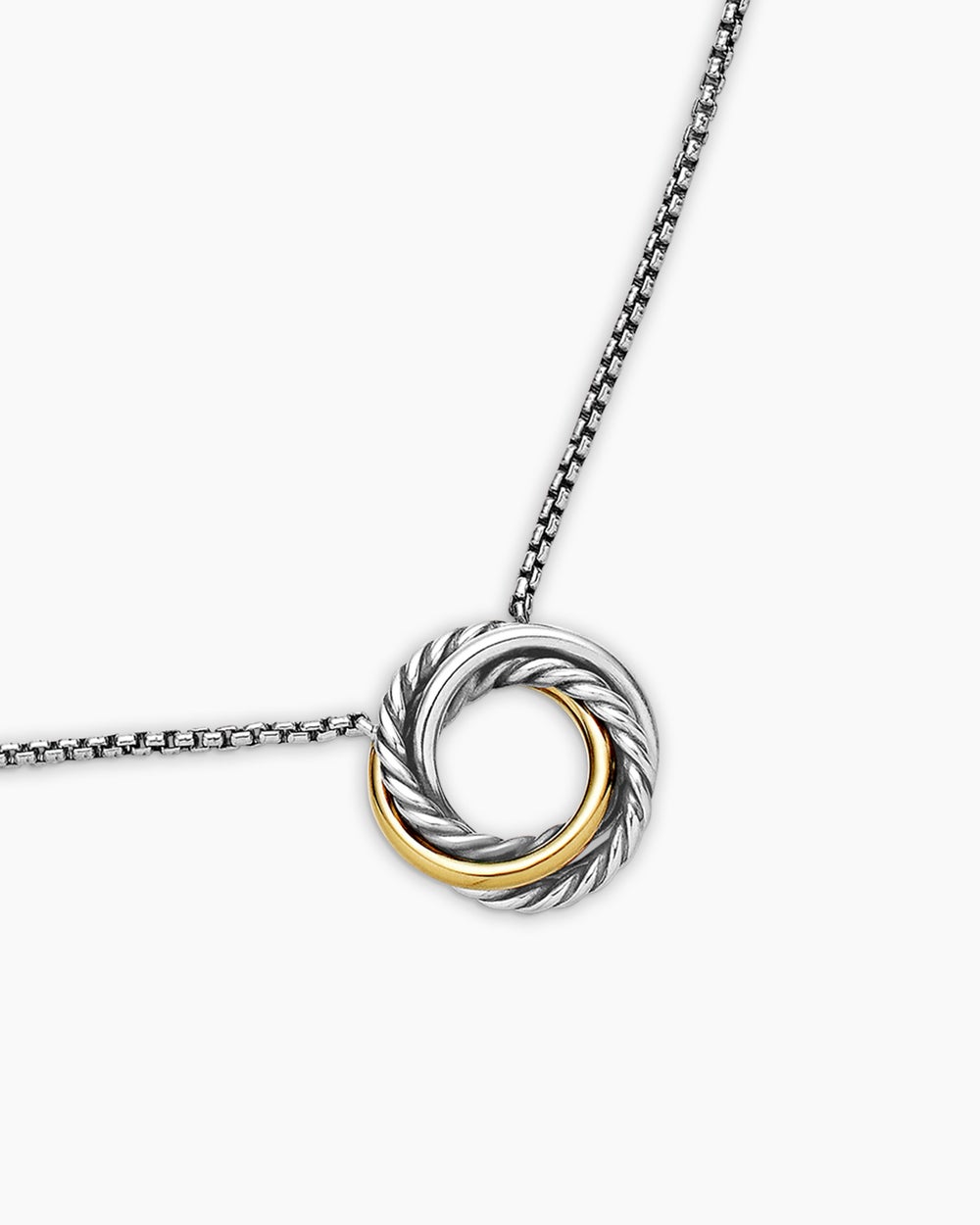 Collier pendentif Crossover en argent massif avec or jaune 18 carats, 14,5 mm femme