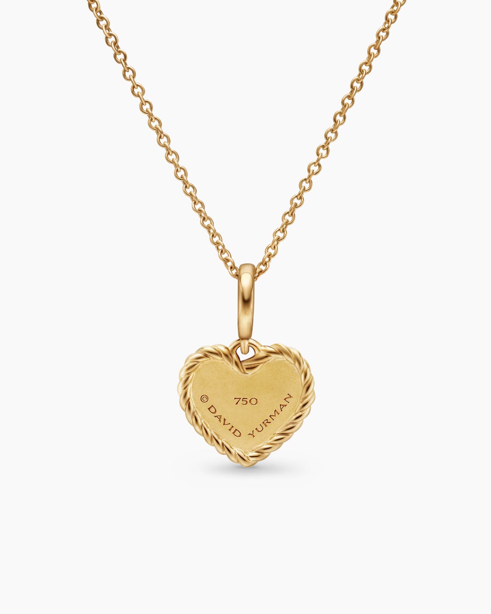 Collier à cœur plaqué Cable Collectibles® Pavé en or jaune 18 carats avec diamants, 11,5 mm pour femmes