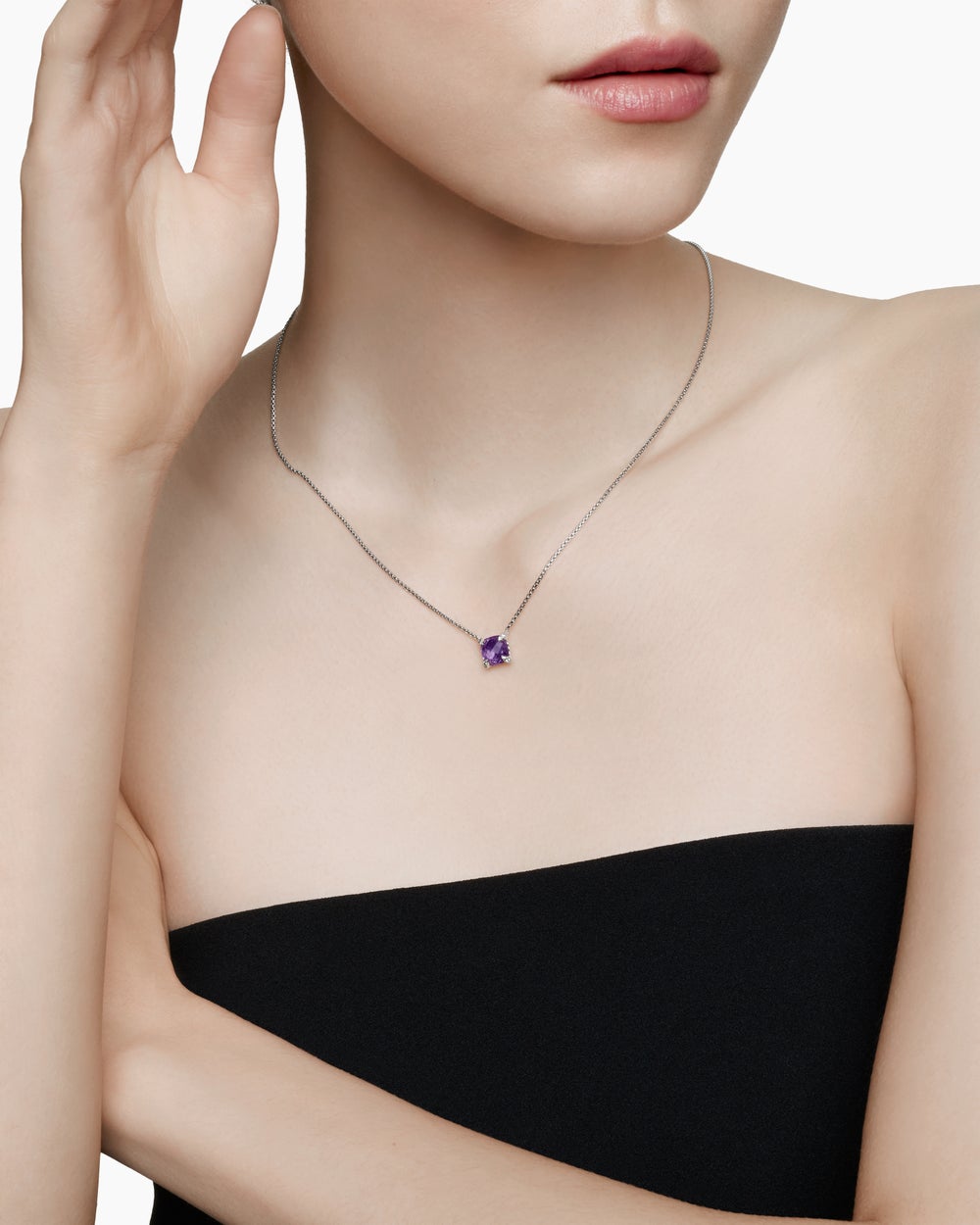 Collier avec pendentif Petite Chatelaine® en argent sterling avec améthyste et diamants, 9 mm femmes