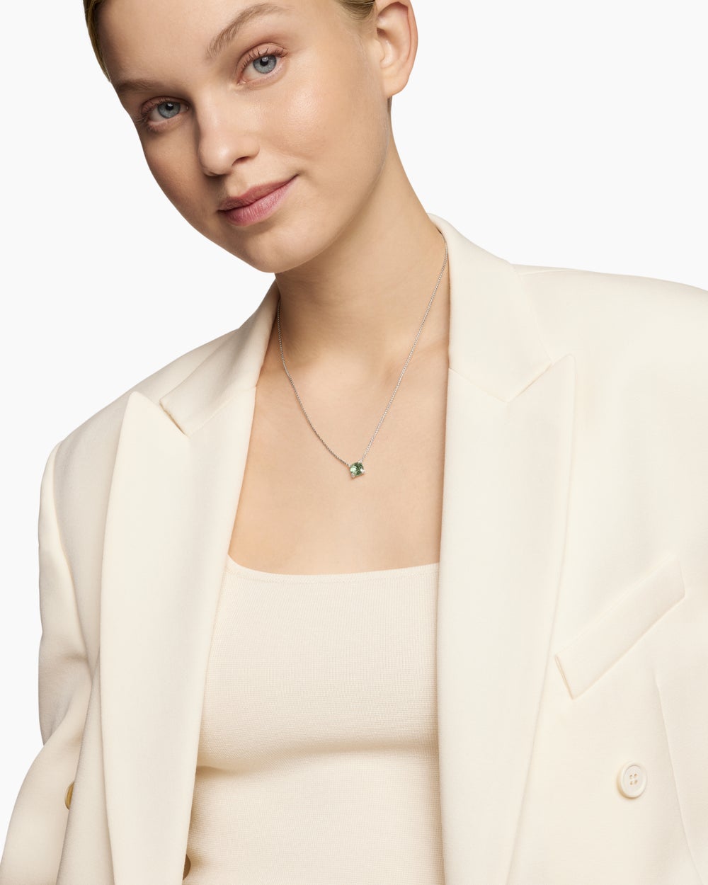 Collier avec pendentif Petite Chatelaine® en argent sterling avec prasiolite et diamants, 9 mm femmes