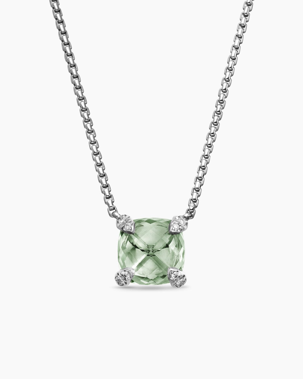 Collier avec pendentif Petite Chatelaine® en argent sterling avec prasiolite et diamants, 9 mm femmes