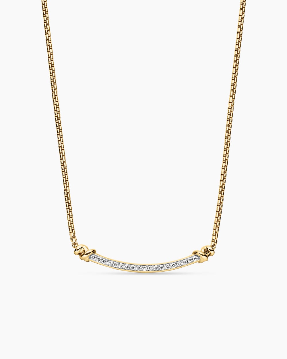 Womens Petite Helena Wrap Station Necklace in 18K Yellow Gold with Diamonds, 29mm
