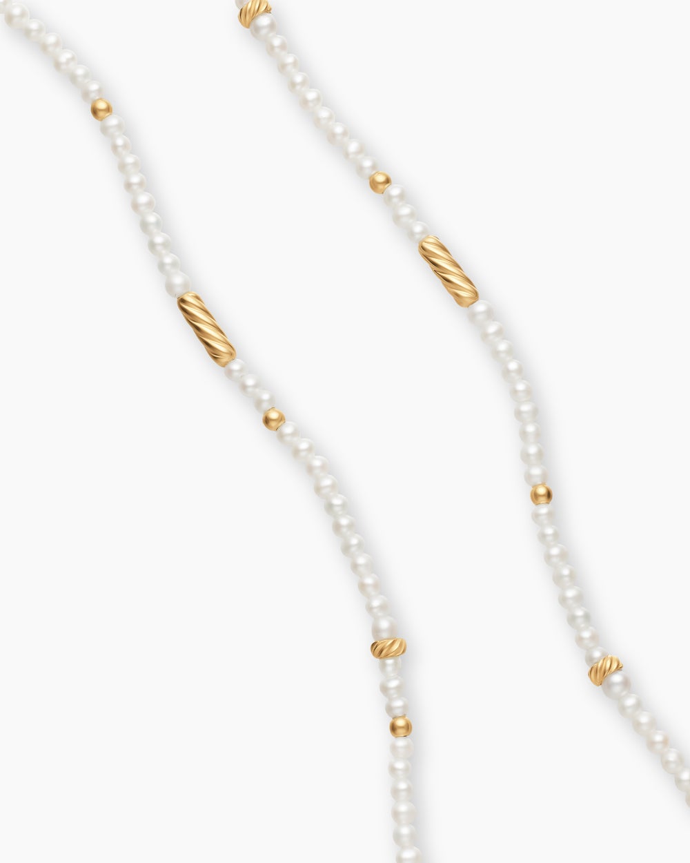 Womens Color Bead Necklace in 18K Yellow Gold with Pearls, 4mm